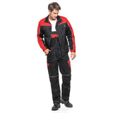 Peto con bolsillos multifuncionales pantalón de trabajo pantalón de hombre Negro/Rojo 280g/m² NEGRO Y ROJO Talla 56 (103-108)