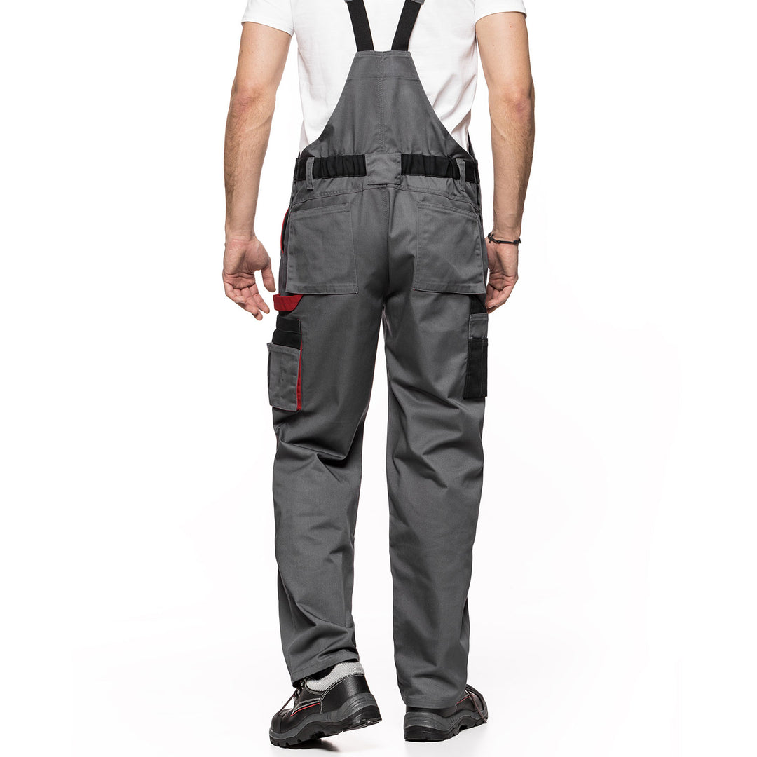 Peto con bolsillos multifuncionales, pantalón de trabajo, pantalón de hombre Gris/Negro 280g/m² LENNOX AVACORE GRIS-NEGRO Talla 48 (86-90)
