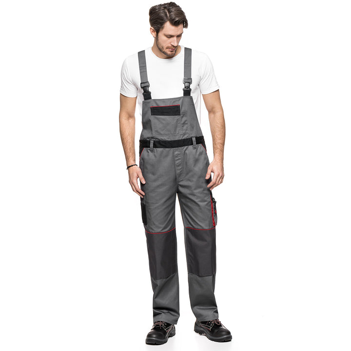 Peto con bolsillos multifuncionales, pantalón de trabajo, pantalón de hombre Gris/Negro 280g/m² LENNOX AVACORE GRIS-NEGRO Talla Talla 50 (90-94)