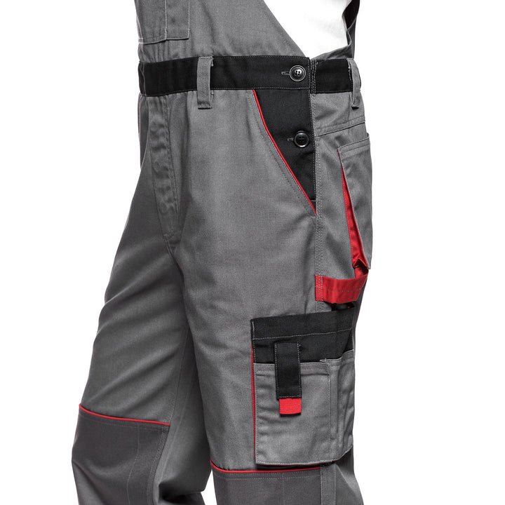 Peto con bolsillos multifuncionales, pantalón de trabajo, pantalón de hombre Gris/Negro 280g/m² LENNOX AVACORE GRIS-NEGRO Talla Talla 50 (90-94)