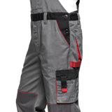 Peto con bolsillos multifuncionales, pantalón de trabajo, pantalón de hombre Gris/Negro 280g/m² LENNOX AVACORE GRIS-NEGRO Talla 52 (94-98)