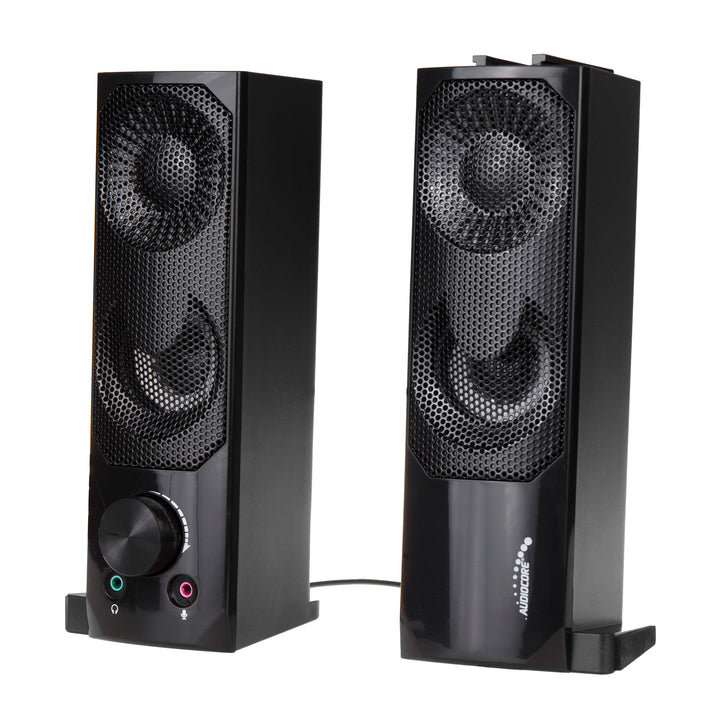 Altavoz 2 en 1 2.0 para PC con función de barra de sonido Retroiluminación RGB Altavoz estéreo 2x3W RMS Fuente de alimentación AUX 3,5 mm USB