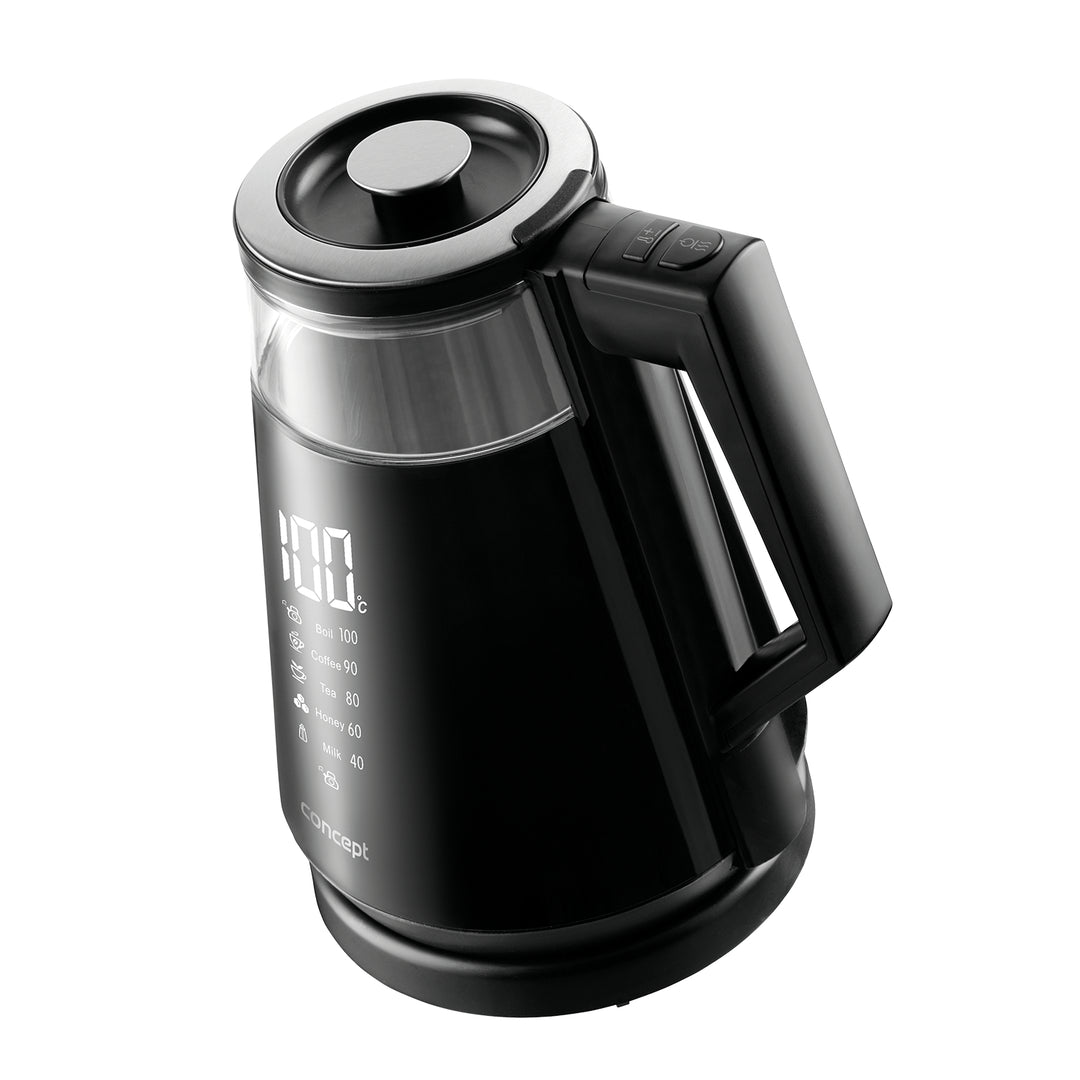 Chaleira elétrica com display digital 5 ajustes de temperatura, rotação de 360° função manter quente 1,7 L CONCEPT RK4170
