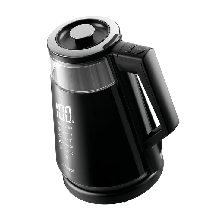 Chaleira elétrica com display digital 5 ajustes de temperatura, rotação de 360° função manter quente 1,7 L CONCEPT RK4170