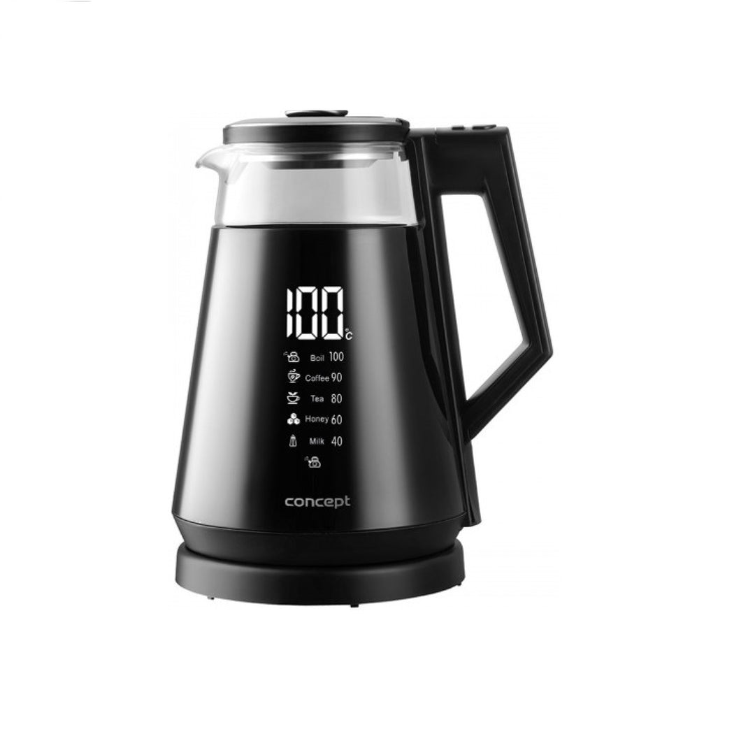 Chaleira elétrica com display digital 5 ajustes de temperatura, rotação de 360° função manter quente 1,7 L CONCEPT RK4170