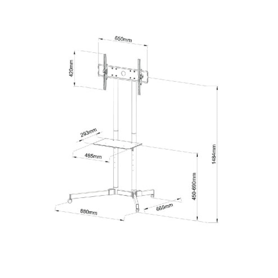 Suporte de TV universal com prateleira Suporte para TV 30-65" VESA 600x400 até 60kg