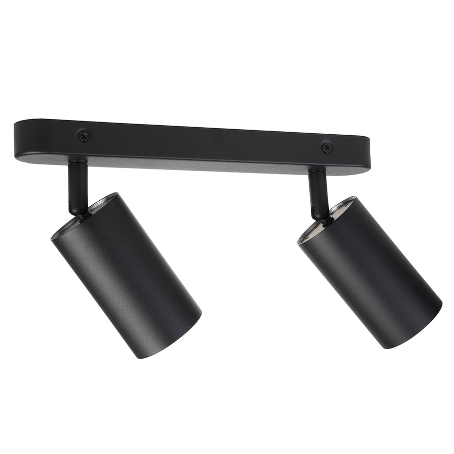 Lámpara de techo/pared de Maclean, spot, móvil, aluminio, 2xGU10, 55x100mm, negro mate, MCE452 B
