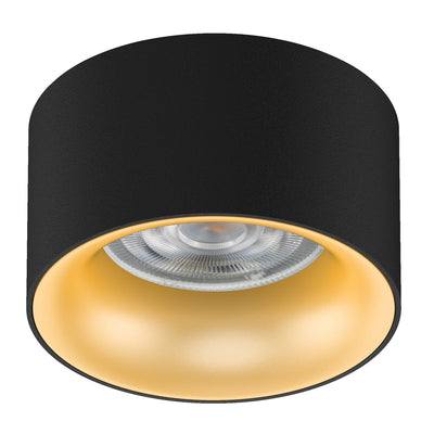 Lámpara empotrada en el techo con casquillo GU5.3 MR16 para bombillas LED y halógenas de hasta 35W 70x40mm Foco empotrado Aluminio Redondo Reflector Negro/Oro