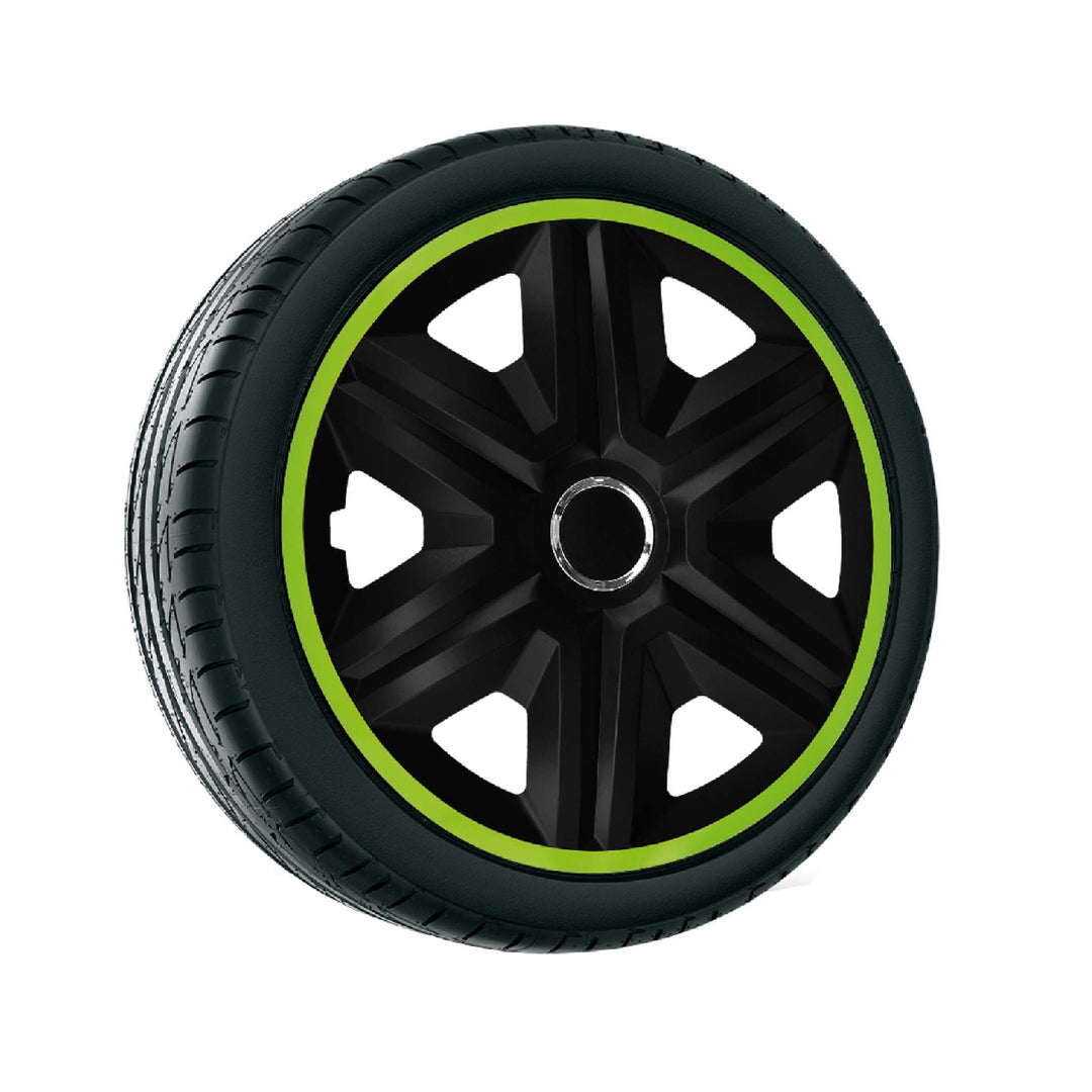 Tampões universais 15" NRM Fast Lux verde 4 peças