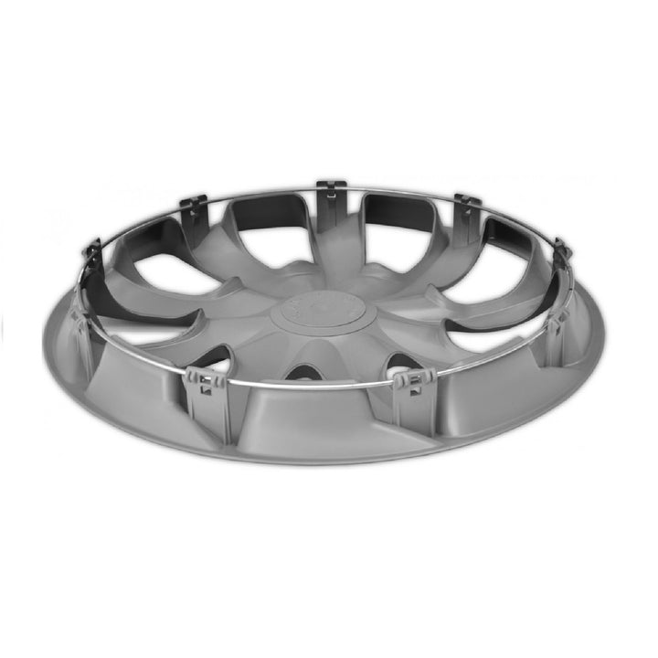 Tapacubos universales 16" Draco plata a presión 4 piezas