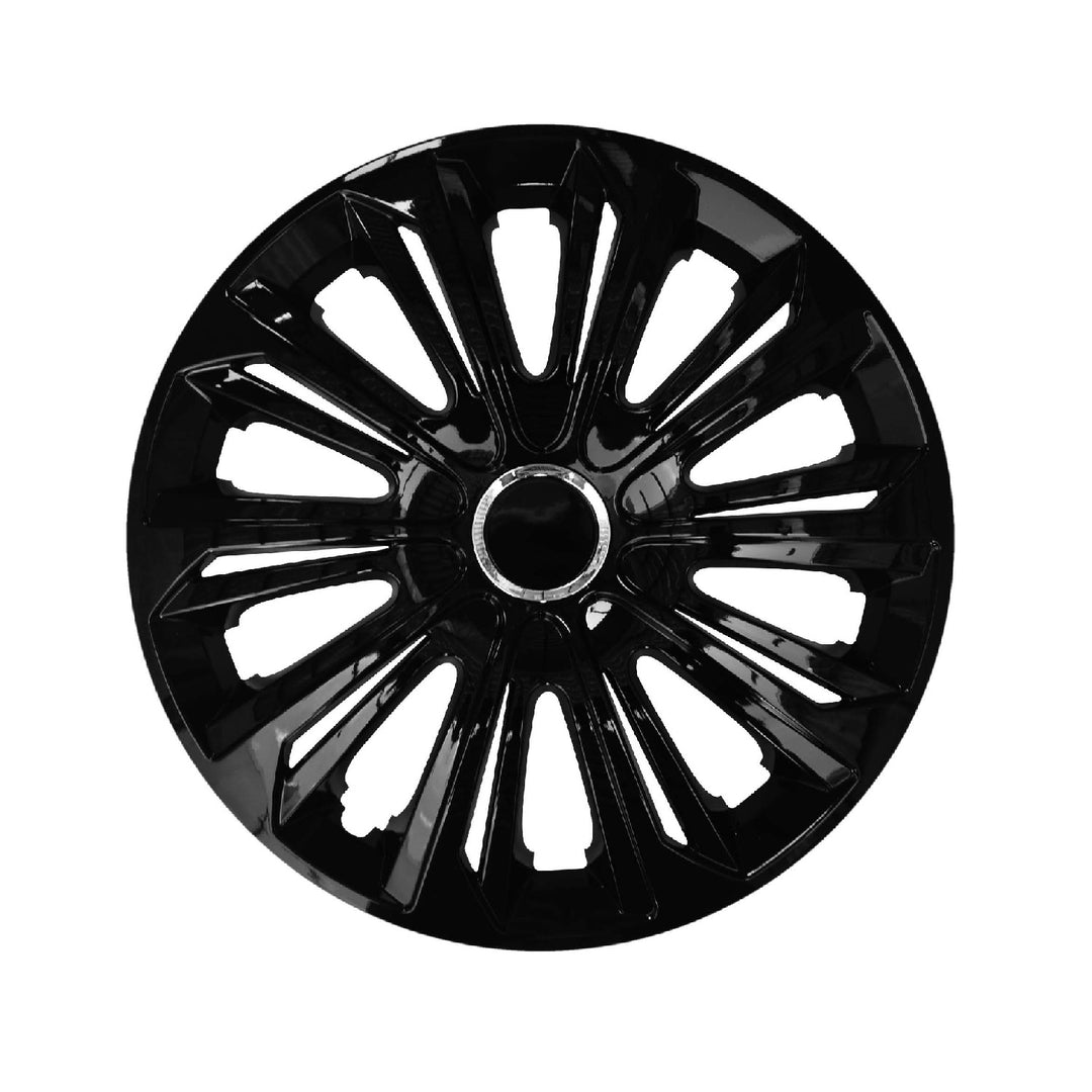 Tampa e tampa universal de 14" resistente lacada a preto, 4 peças