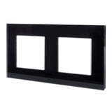 Painel de moldura de vidro de 2 dobras de 157x86mm para tomada de energia Instalação embutida de tomada de parede modular (moldura de vidro de 2 dobras para tomada de energia, preta)
