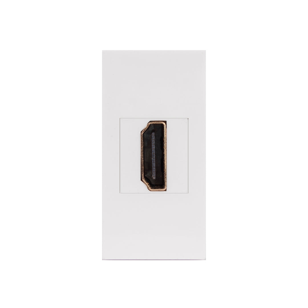 Toma de pared modular de montaje empotrado HDMI (toma HDMI, blanco)