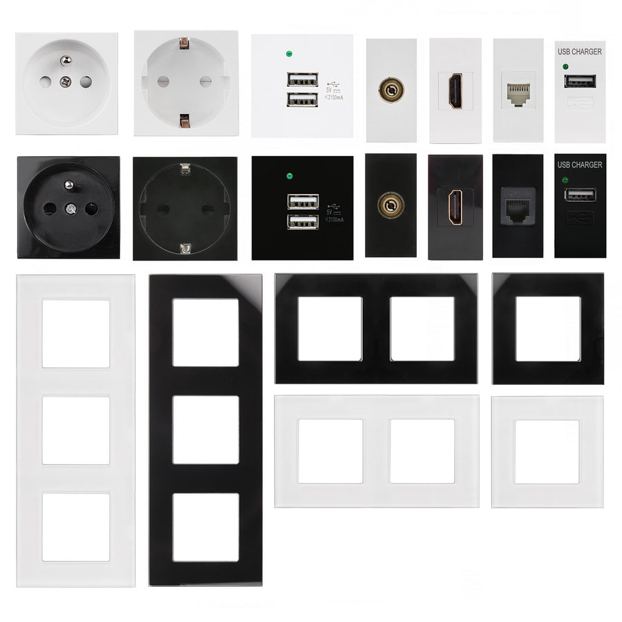 Tomada de TV a cabo Tomada de parede modular sem moldura Tomada de parede embutida Instalação de montagem embutida (tomada de TV, branca)