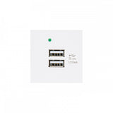 Toma USBx2 de Maclean con cargador, doble, carga rápida de 2,1 A, blanco, MCE728W