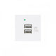 Toma USBx2 de Maclean con cargador, doble, carga rápida de 2,1 A, blanco, MCE728W