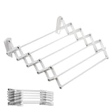 Tendedero telescópico de pared en acordeón (60cm, blanco)