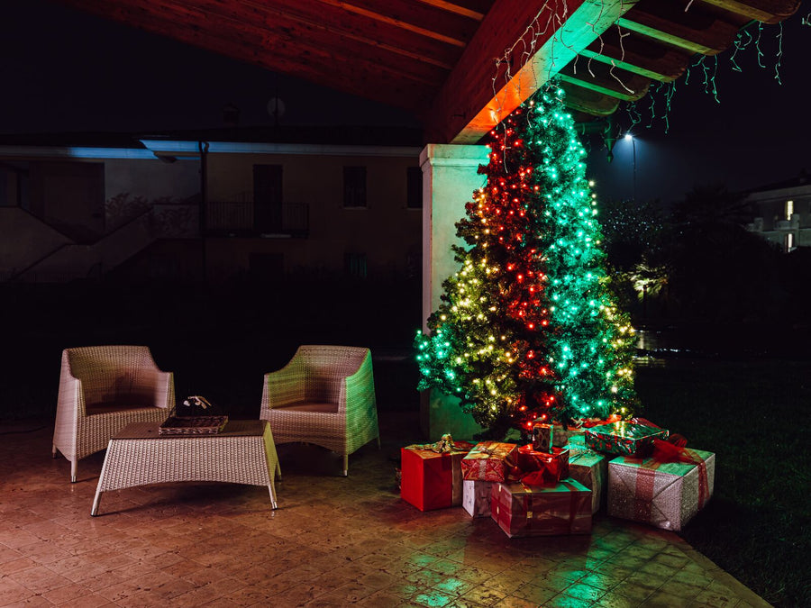 Luzes inteligentes para árvores de Natal com cordas cintilantes 600LED RGB 48m