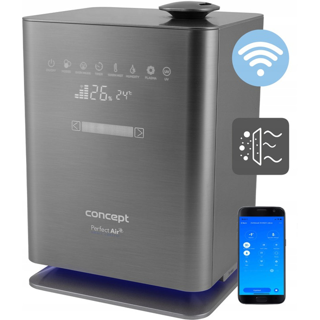 CONCEPT ZV2021 Humidificador Perfect Air Wifi Temporizador de Aromaterapia UV UVC Pantalla LED