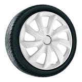NRM Stig 16” Tapacubos Cubiertas de rueda Cubiertas de rueda - Juego completo de 4 piezas - Blanco - 16" pulgadas