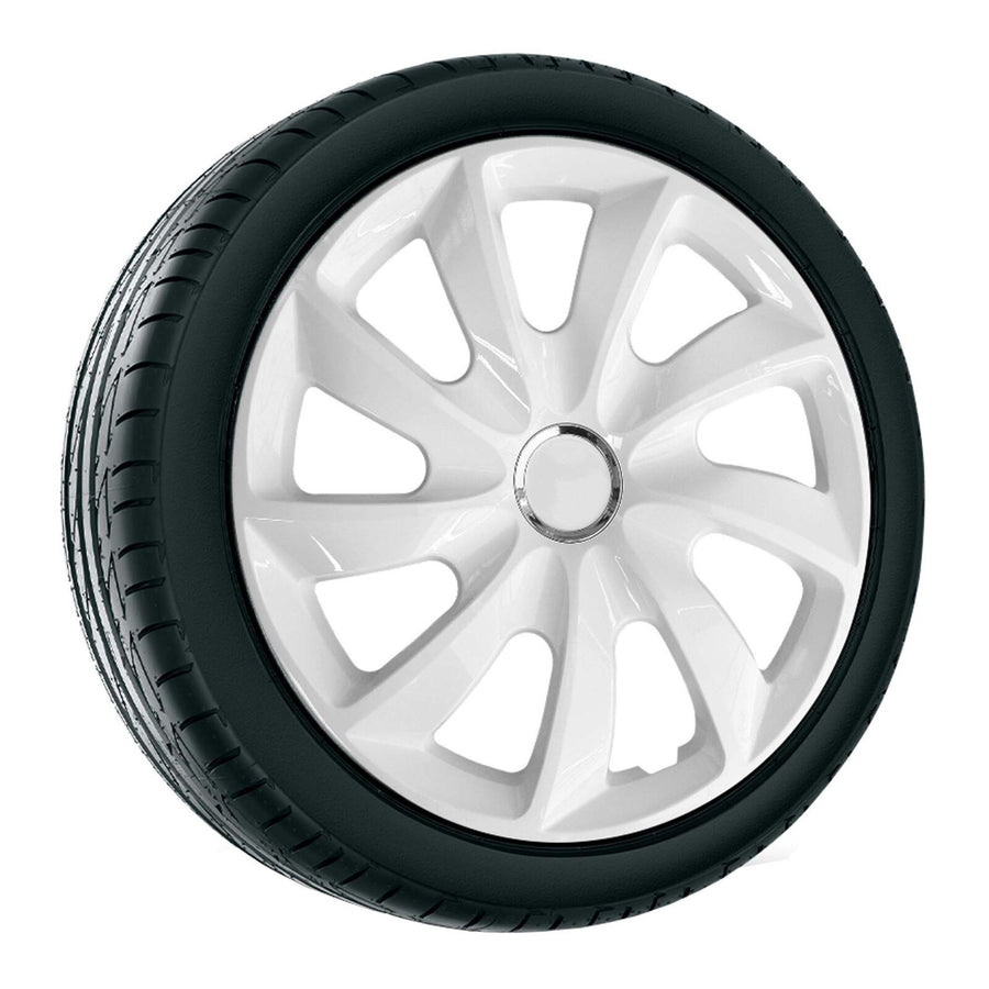 NRM Stig 16” Tapacubos Cubiertas de rueda Cubiertas de rueda - Juego completo de 4 piezas - Blanco - 16" pulgadas