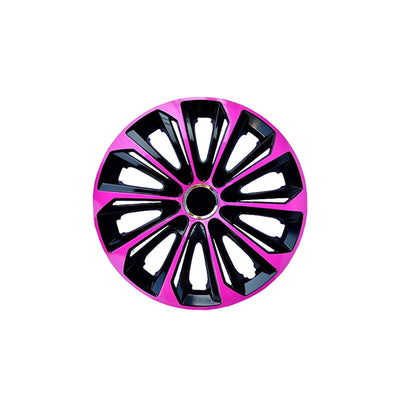 NRM Extra Strong 15" Calotas de roda Capas de roda - Conjunto completo de 4 peças - Preto/Rosa - 15" polegadas