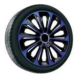 NRM Extra Strong 15” Tapacubos Cubiertas de rueda Cubiertas de rueda - Juego completo de 4 piezas - Azul/Negro - 15" pulgadas