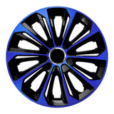 NRM Extra Strong 15” Tapacubos Cubiertas de rueda Cubiertas de rueda - Juego completo de 4 piezas - Azul/Negro - 15" pulgadas
