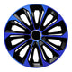 NRM Extra Strong 15” Tapacubos Cubiertas de rueda Cubiertas de rueda - Juego completo de 4 piezas - Azul/Negro - 15" pulgadas