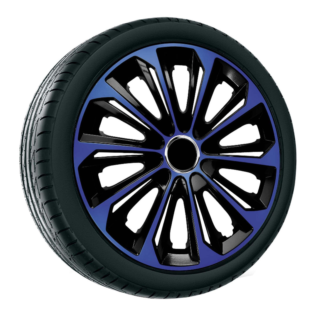 NRM Extra Strong 16” Tapacubos Cubiertas de rueda Cubiertas de rueda - Juego completo de 4 piezas - Azul/Negro - 16" pulgadas