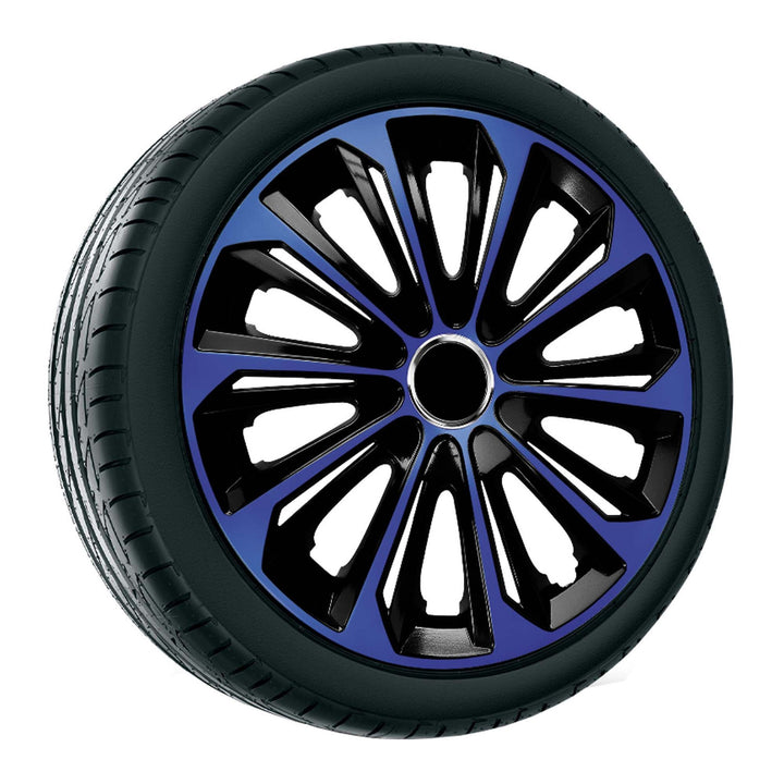 NRM Extra Strong 16” Tapacubos Cubiertas de rueda Cubiertas de rueda - Juego completo de 4 piezas - Azul/Negro - 16" pulgadas
