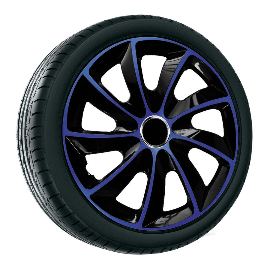 NRM - Tapas de rueda Stig Extra 13" - Azul & Negro - juego de 4 piezas - ABS / Durable / Resistente