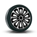 NRM 15" EXTRA STRONG SILVER BLACK tapacubos plata/negro 4 uds.