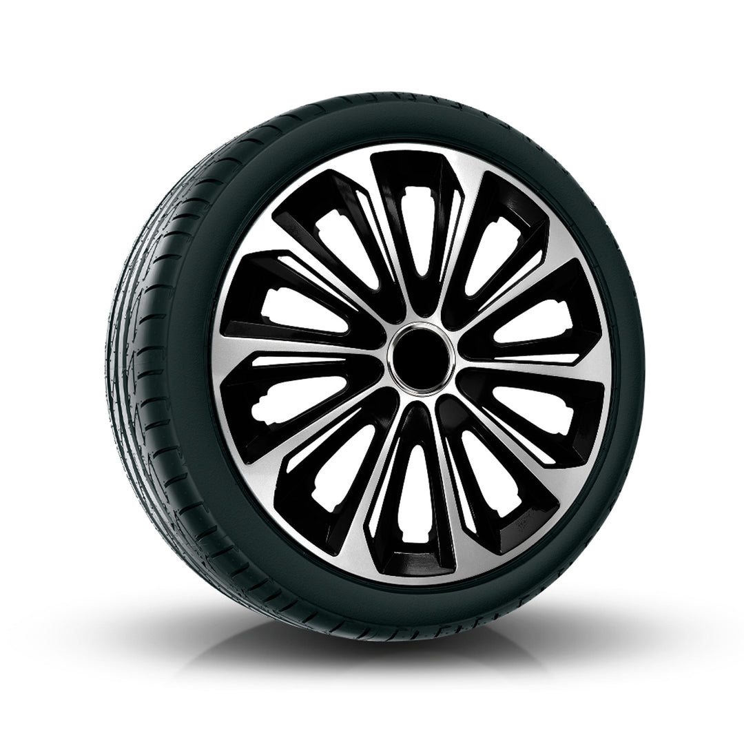 Tapones 16" NRM EXTRA FUERTE PLATA NEGRO plata y negro 4 uds.