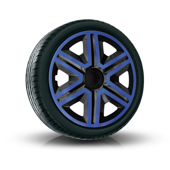Calotas 15" NRM ACTION DUPLA COR AZUL PRETO 4 peças