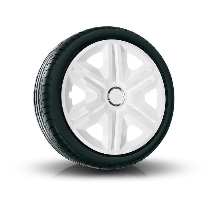 Calotas 15" NRM FAST WHITE PINTADAS DE BRANCO 4 peças