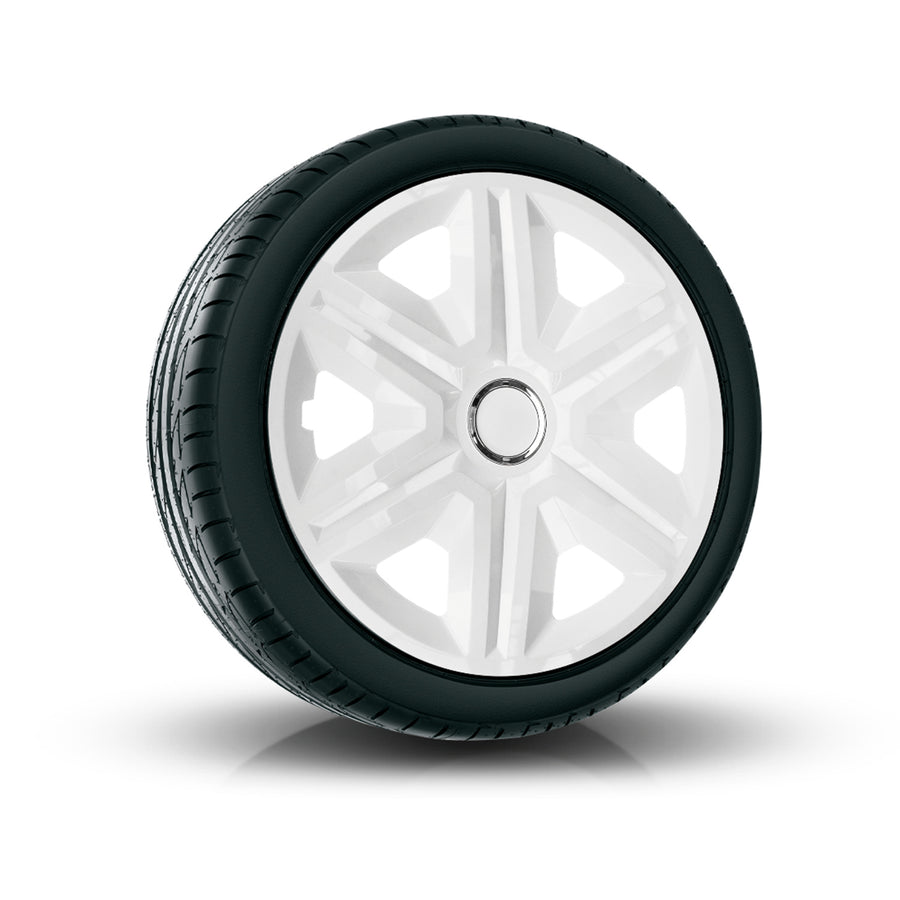 Calotas 15" NRM FAST WHITE PINTADAS DE BRANCO 4 peças