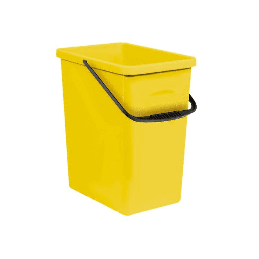 Balde do Lixo de Reciclagem Branq com Pega, Amarelo, 10 Litros, 1309