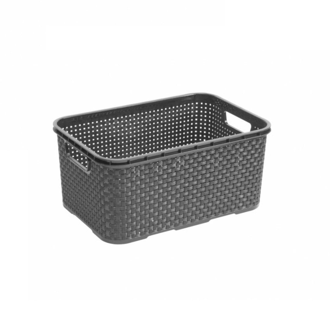 Cesta de vime universal BranQ - Home Essential Tamanho S: 7 l Plástico - Antracite - 28,5 x 19,5 x 12,9 cm