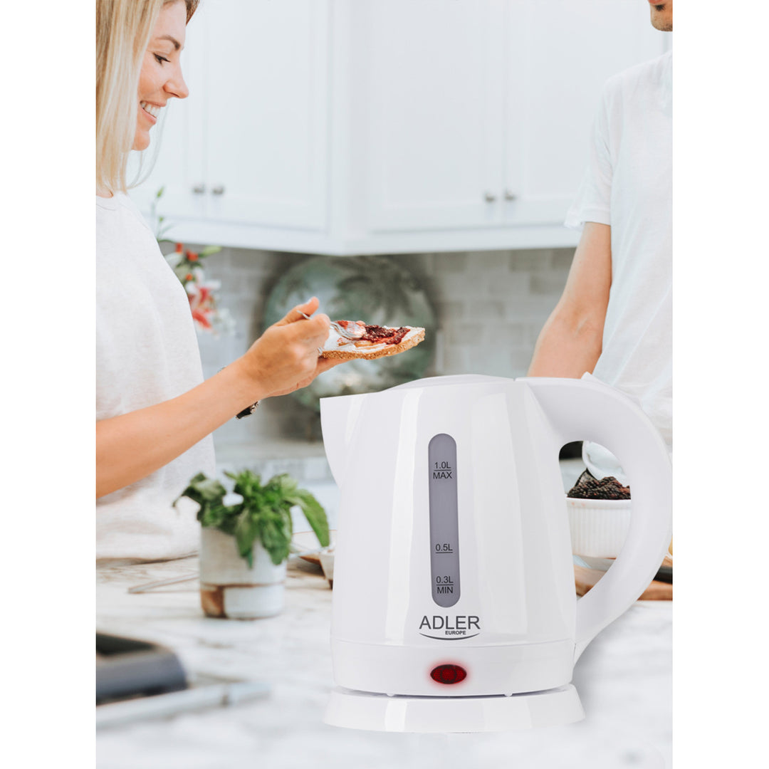 Chaleira plástica 1.0L 1600W Adler AD 1272 branca