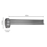 Barra de toalha com 4 braços móveis 45cm incl. Kit de montagem cromado