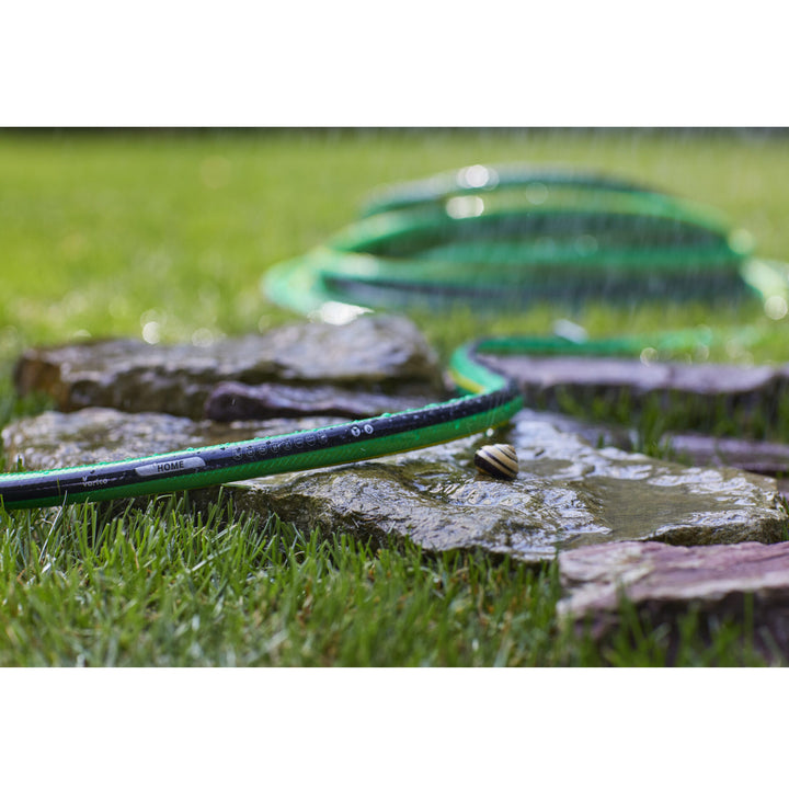 Mangueira de água anti-torção de 4 camadas para irrigação de jardim Mangueira flexível de poliéster trançado cruzado resistente a UV 27 Bar 3/4" 50m