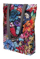 Bolsa de ombro Sunny com zíper shopper feminina 36x40 cm (cabe em A4) bolsa de tecido com motivo Hippi