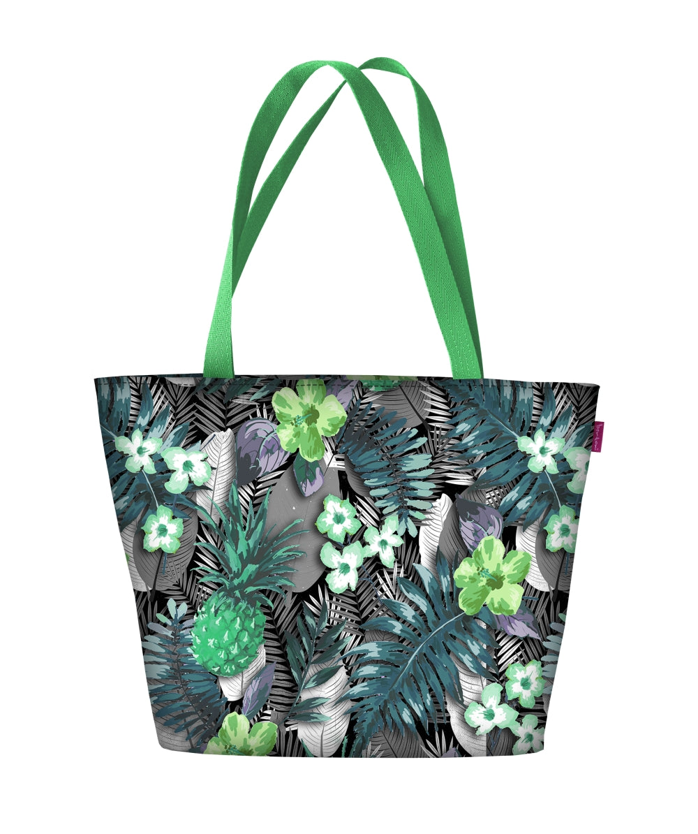 Bolsa de ombro Holi com zíper para mulheres, adequada para bolsa de transporte A4 com motivo lambada verde