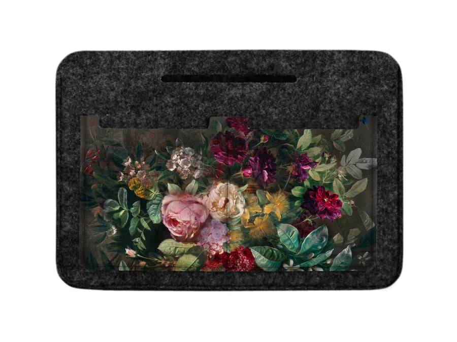 Organizador de bolsa premium, buquê de flores de feltro