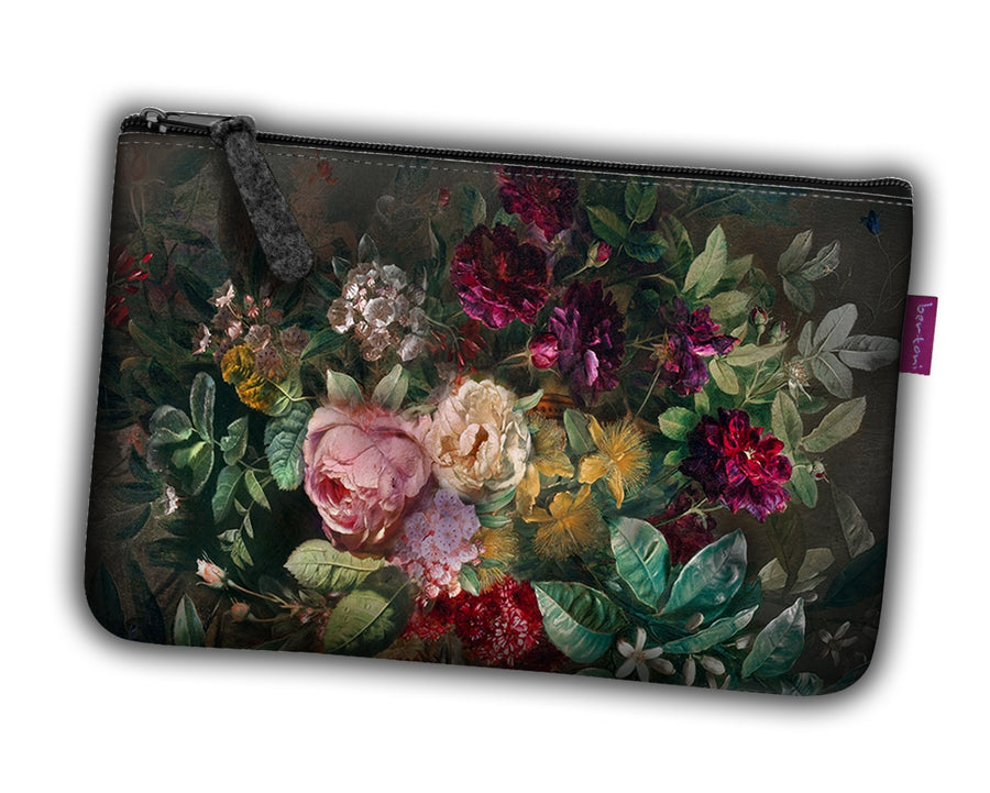 Saco organizador de produtos de higiene pessoal de feltro com zíper saco cosmético para organizar buquê de flores de maquiagem