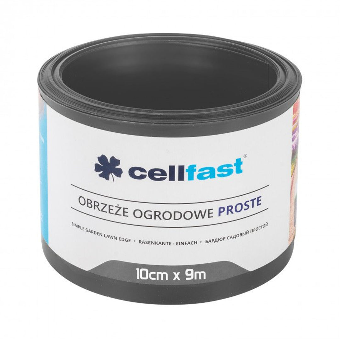 Separador de grama Cellfast, 10cm x 9m, cor grafite