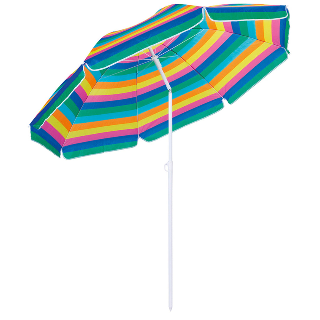 Guarda-sol de jardim, guarda-sol de praia, altura ajustável, diâmetro: 200 cm