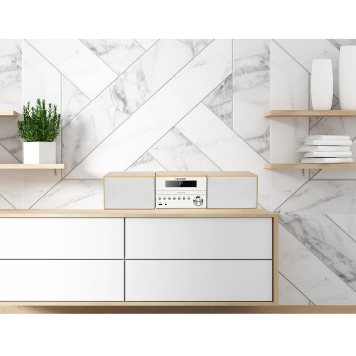 Mini sistema estéreo con Bluetooth y mando a distancia Sistema compacto Radio FM 2x50W AUX Pantalla LED Reproductor de CD CD/-R/-RW/MP3/WMA