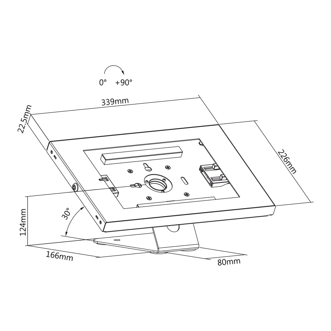 Suporte anti-roubo para tablet Maclean MC-475 para montagem na parede ou na secretária, compatível com iPad/iPad Air/iPad Pro de 9,7" a 11", Samsung Galaxy Tab A/Tab A7/Tab S6 Lite (branco)
